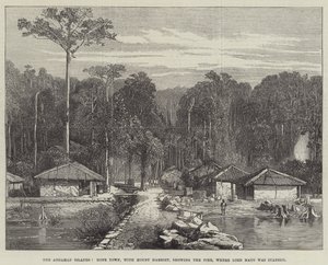 Las Islas Andamán, Hope Town, con el Monte Harriet, mostrando el muelle donde Lord Mayo fue apuñalado de Edmund Morison Wimperis