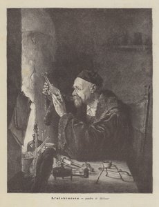 El alquimista, cuadro de Hellmer de Edmund Ritter von Hellmer