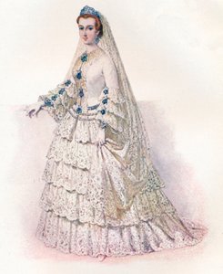 La emperatriz Eugenia en su vestido de novia, 1853, 1902 de Edmund Thomas Parris