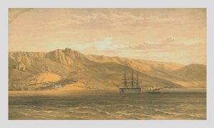 Palacio del Príncipe Woronzoff cerca de Yalta en la costa sur de Crimea, 1854, 1855 de Edmund Walker