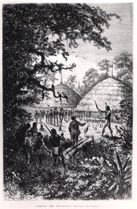 Jefe Yagouman Rougouyenne cazando al diablo, ilustración de 