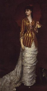 Dama elegante paseando con su perro de Edouard Alexandre Sain