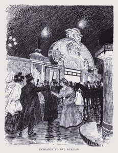 París bohemio: Entrada al Bal Bullier (litografía)