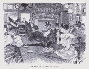 París bohemio: en el cabaret de Aristide Bruant (litografía)
