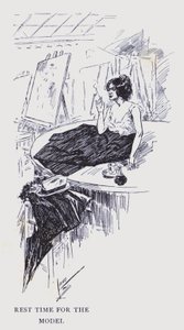 París bohemio: Tiempo de descanso para la modelo (litografía)