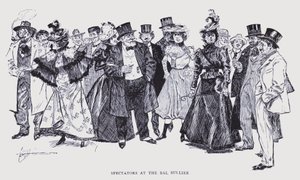 París bohemio: Espectadores en el Bal Bullier (litografía)