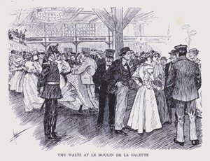París bohemio: El vals en Le Moulin de la Galette (litografía)