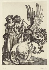 [Escudo de armas con una calavera de Alberto Durero]. de Édouard Baldus