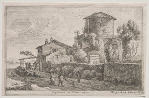 Diverse Views in and around Rome:  Tomb along the Appian Way de Édouard Baldus
