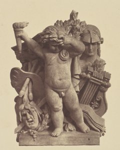 ["Les Beaux-arts", Escultura de Nicolas Guillemin, Decoración del Louvre, París]. de Édouard Baldus