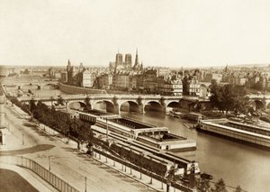 El Sena con puentes, al fondo Notre-Dame de París de Édouard Baldus