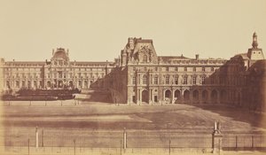 La Cour Napoléon vista desde las Tullerías, Louvre, París de Édouard Baldus