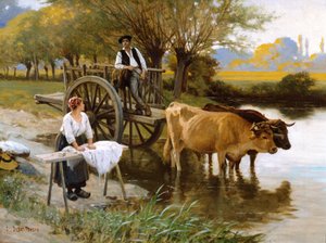 La orilla del agua de Edouard Debat Ponsan