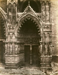 Porte de la Vierge, Catedral de Amiens, c.1856 de Edouard Denis Baldus