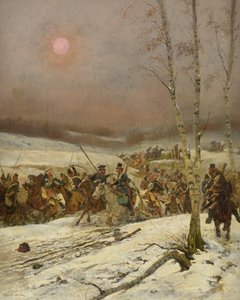 Cosacos Atacando un escuadrón de la Guardia de Honor, c. 1910 de Jean Baptiste Edouard Detaille