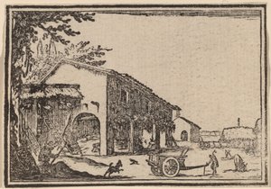Patio de una granja de Edouard Eckman after Jacques Callot