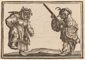 Bailarines con laúd de Edouard Eckman after Jacques Callot