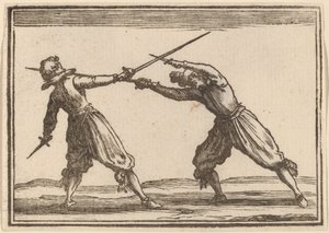Duelo con espadas y dagas de Edouard Eckman after Jacques Callot