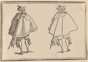 Caballero con gran manto, visto desde atrás de Edouard Eckman after Jacques Callot