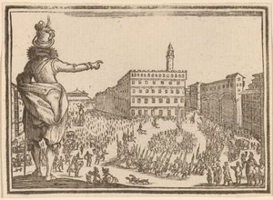 Piazza della Signoria, Florencia de Edouard Eckman after Jacques Callot