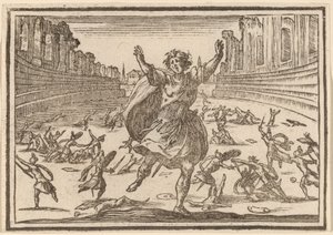 Escaramuza en un circo romano de Edouard Eckman after Jacques Callot