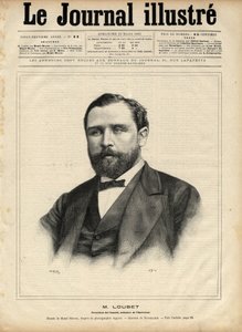Emile Loubet (1836-1929) en 1892 (presidente del consejo - ministro del interior) Grabado por Navellier en 
