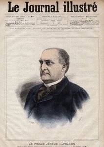 Jerome Bonaparte llamado Plon (Plonplon) (1822-1891) (Napoleón-Jerome Bonaparte o Príncipe Jerome Napoleón), hijo de Jerome Bonaparte (1784-1860) - Grabado de Navellier en “Le journal illustré” de 1891 de Edouard Felicien Eugene Navellier