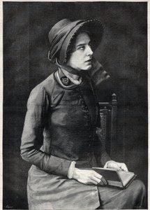 Señorita Kate Booth (Catherine Booth-Clibborn (Booth Clibborn), mariscal del Ejército de Salvación (1858-1955) - Grabado por Navellier en “El Diario Ilustre” de 1891 de Edouard Felicien Eugene Navellier