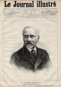 Retrato de André Theuriet (1833-1907), novelista, poeta y académico francés - Grabado por Navellier en “Le journal illustrious” de 1891