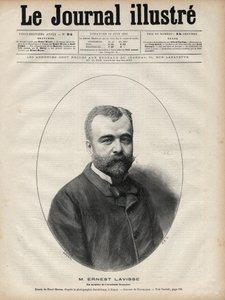 Retrato de Ernest Lavisse (1842-1922), historiador y académico francés - Grabado por Navellier en 