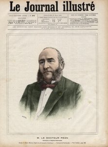 Retrato de Jules Emile Pean (1830-1898), cirujano francés - Grabado por Navellier en “The Illustrous Diary” de 1892