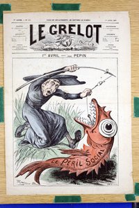 Portada de "Le Grelot", número 312, Satírico en Colores de Edouard Guillaumin Pepin