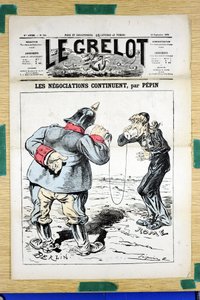 Portada de Le Grelot, número 388, Satírico en Colores de Edouard Guillaumin Pepin