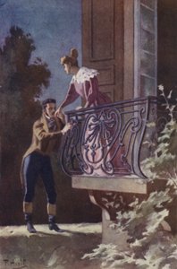 Lo encontré allí de pie, con la mano apoyada en una esquina de mi balcón de Edouard Henri Avril