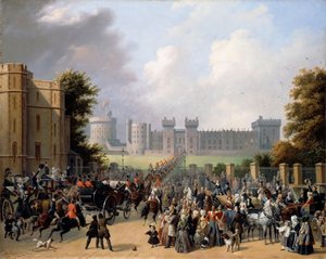 Llegada del Rey Luis Felipe al Castillo de Windsor de Édouard Henri Théophile Pingret