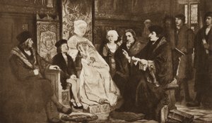 Lectura de Erasmo al joven emperador Carlos V, Bruselas de Edouard Jean Conrad (after) Hamman