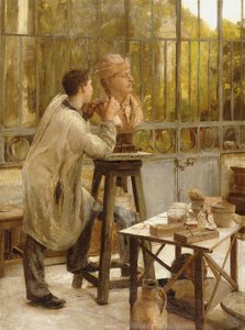 Un escultor en su estudio de Edouard Joseph Dantan