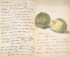 Una Carta a Eugène Maus, Decorada con Dos Manzanas, 2 de agosto de 1880