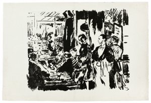 En el café (lámina no publicada) de Édouard Manet