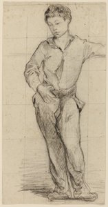 Atribuido a Édouard Manet - Joven de pie (Léon Leenhoff) (anverso), 1864-65 de Édouard Manet