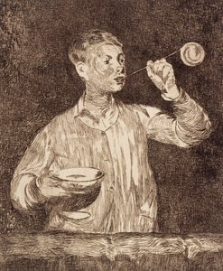 Niño soplando pompas de jabón de Édouard Manet