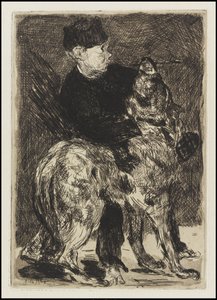 Niño con un perro, 1862 de Édouard Manet