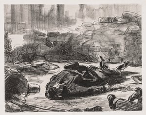 Escena de la Guerra Civil de la Comuna de París, 1871