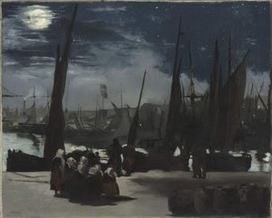 Clair de lune sur le port de Boulogne, 1869 de Édouard Manet