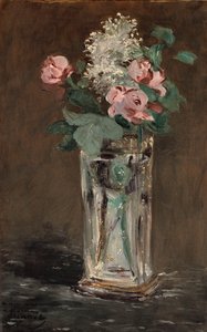 Flores en un Jarrón de Cristal