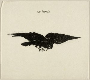 Cuervo volador: ex libris, de El cuervo (Le Corbeau)