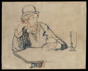 George Moore (1852-1933) en el café de Édouard Manet