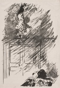 Ilustración para El cuervo de Edgar Allan Poe de Édouard Manet