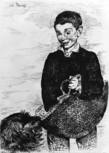 Niño con perro de Édouard Manet