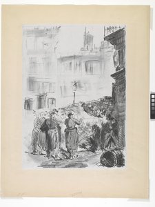 La Barricade (litografía sobre chine colle) de Édouard Manet